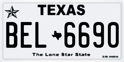 TX license plate BEL6690