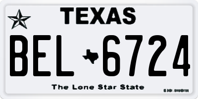 TX license plate BEL6724
