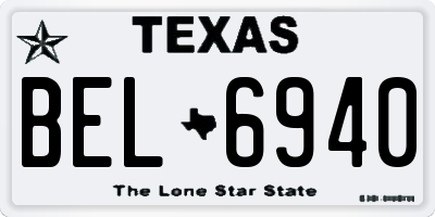 TX license plate BEL6940