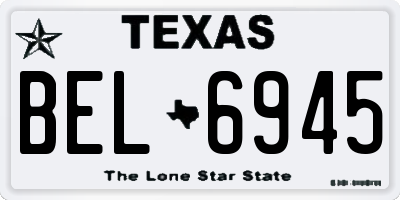 TX license plate BEL6945