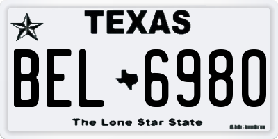 TX license plate BEL6980
