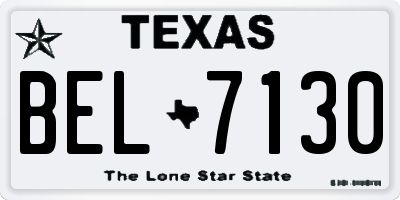 TX license plate BEL7130
