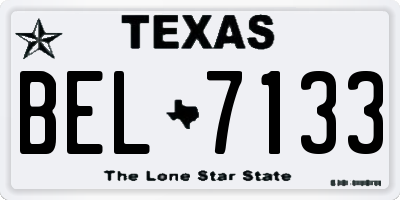 TX license plate BEL7133