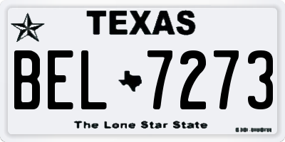 TX license plate BEL7273