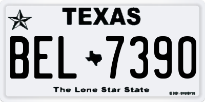 TX license plate BEL7390