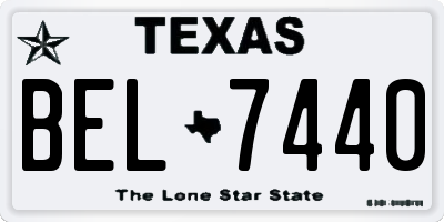 TX license plate BEL7440