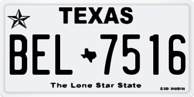 TX license plate BEL7516