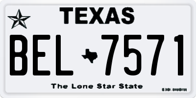 TX license plate BEL7571
