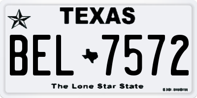 TX license plate BEL7572