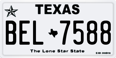 TX license plate BEL7588