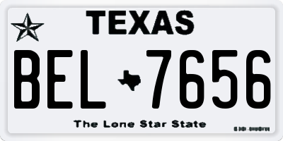 TX license plate BEL7656