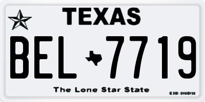 TX license plate BEL7719
