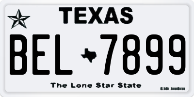 TX license plate BEL7899