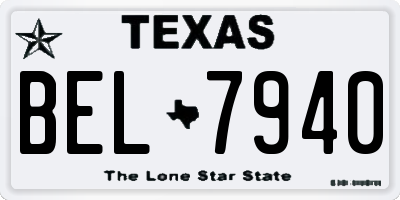TX license plate BEL7940