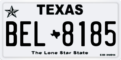 TX license plate BEL8185