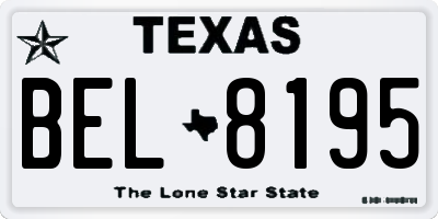 TX license plate BEL8195