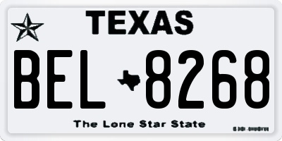 TX license plate BEL8268