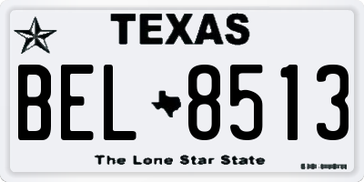 TX license plate BEL8513