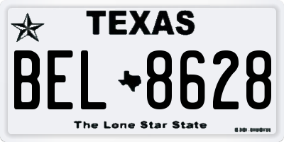 TX license plate BEL8628