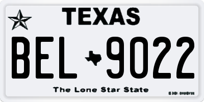 TX license plate BEL9022