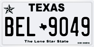 TX license plate BEL9049