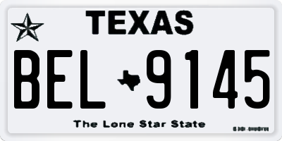 TX license plate BEL9145