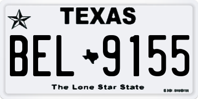 TX license plate BEL9155