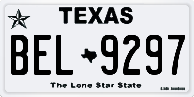TX license plate BEL9297