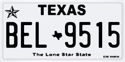 TX license plate BEL9515