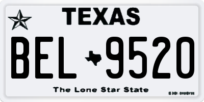 TX license plate BEL9520