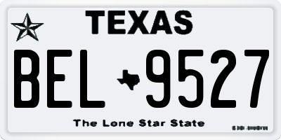TX license plate BEL9527