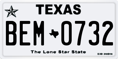 TX license plate BEM0732