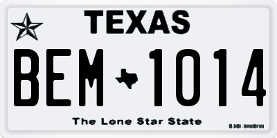 TX license plate BEM1014