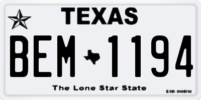 TX license plate BEM1194