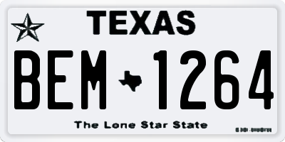 TX license plate BEM1264