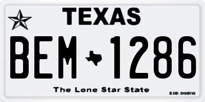 TX license plate BEM1286