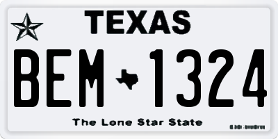 TX license plate BEM1324
