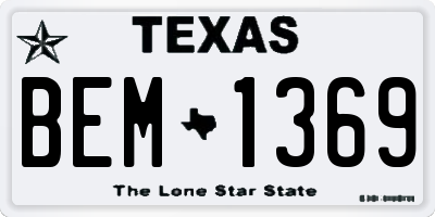 TX license plate BEM1369