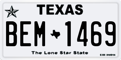 TX license plate BEM1469