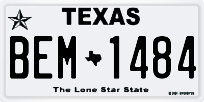 TX license plate BEM1484