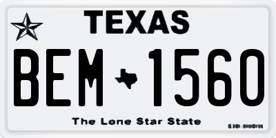 TX license plate BEM1560