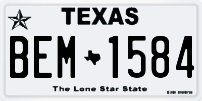 TX license plate BEM1584