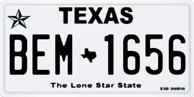 TX license plate BEM1656