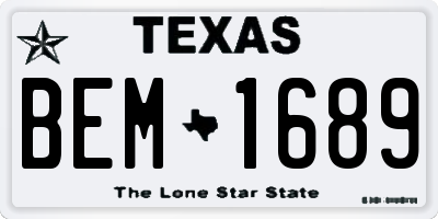 TX license plate BEM1689