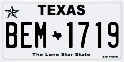 TX license plate BEM1719