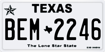 TX license plate BEM2246