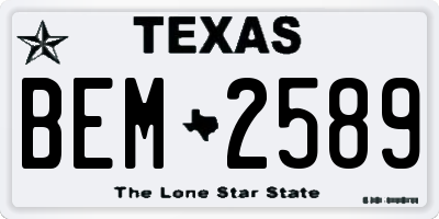 TX license plate BEM2589