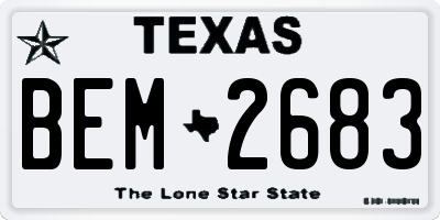 TX license plate BEM2683