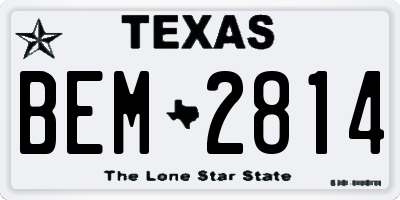 TX license plate BEM2814