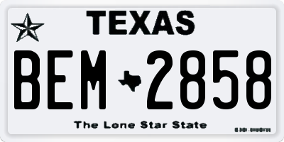 TX license plate BEM2858